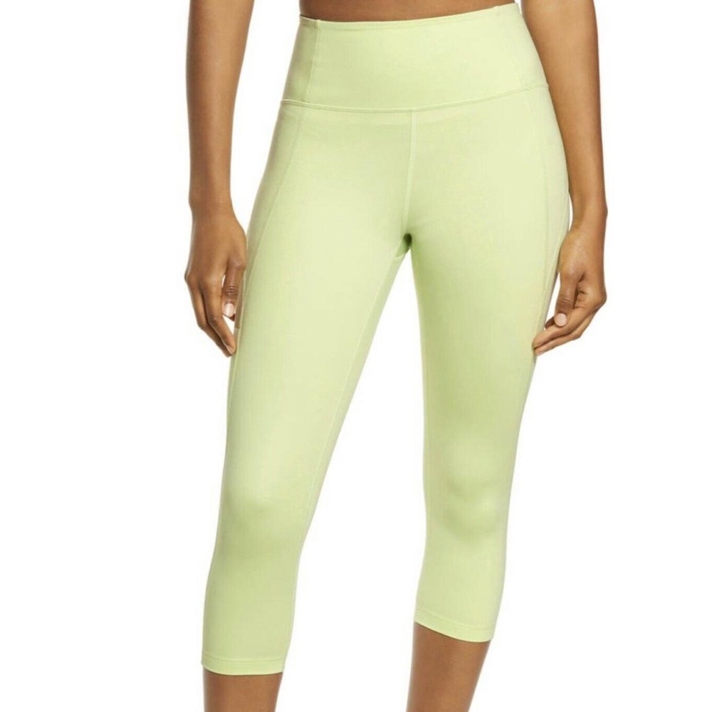 NWD Girlfriend Collective High Waist Lime Green Butterfly Capri Leggings